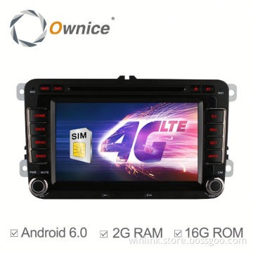 Wholesale Quad Core Android 6.0 DVD GPS radio for VW Golf passat built in wifi 4G LTE support rear camera